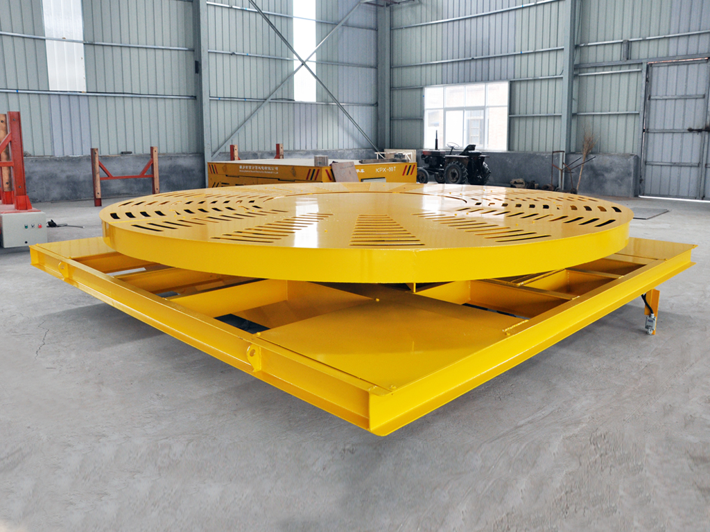 Anti-Explosion Rotary Table Transfer Car For Zinc And Sand Blasting Room